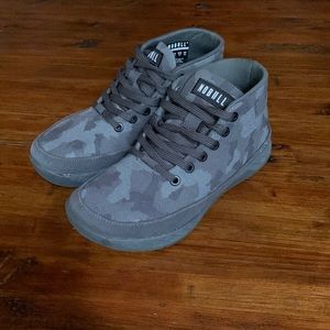 Nobull Black camo canvas mid trainer